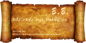 Bárkányi Balázs névjegykártya