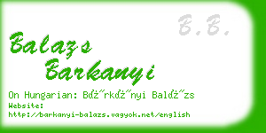 balazs barkanyi business card